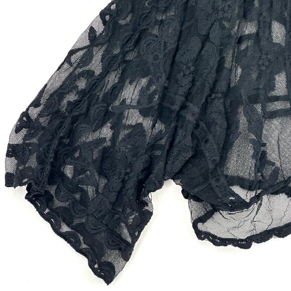 Lauren Conrad Tie Front Lace Shrug Women One Size Black Lightweight 3/4 Sleeve - Picture 7 of 10